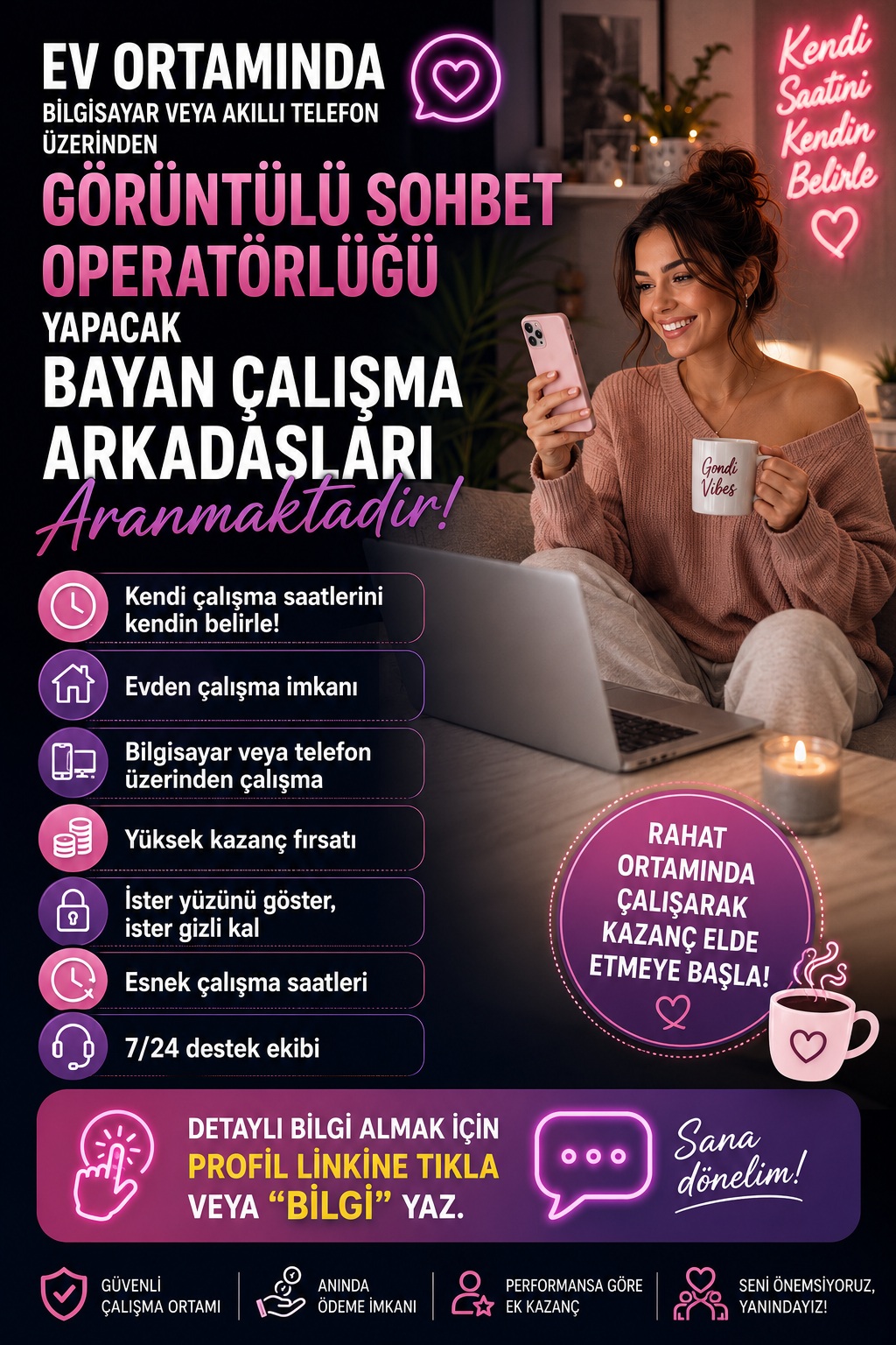 Evden Görüntülü Sohbet Operatörü Aranıyor | Yüksek Kazanç