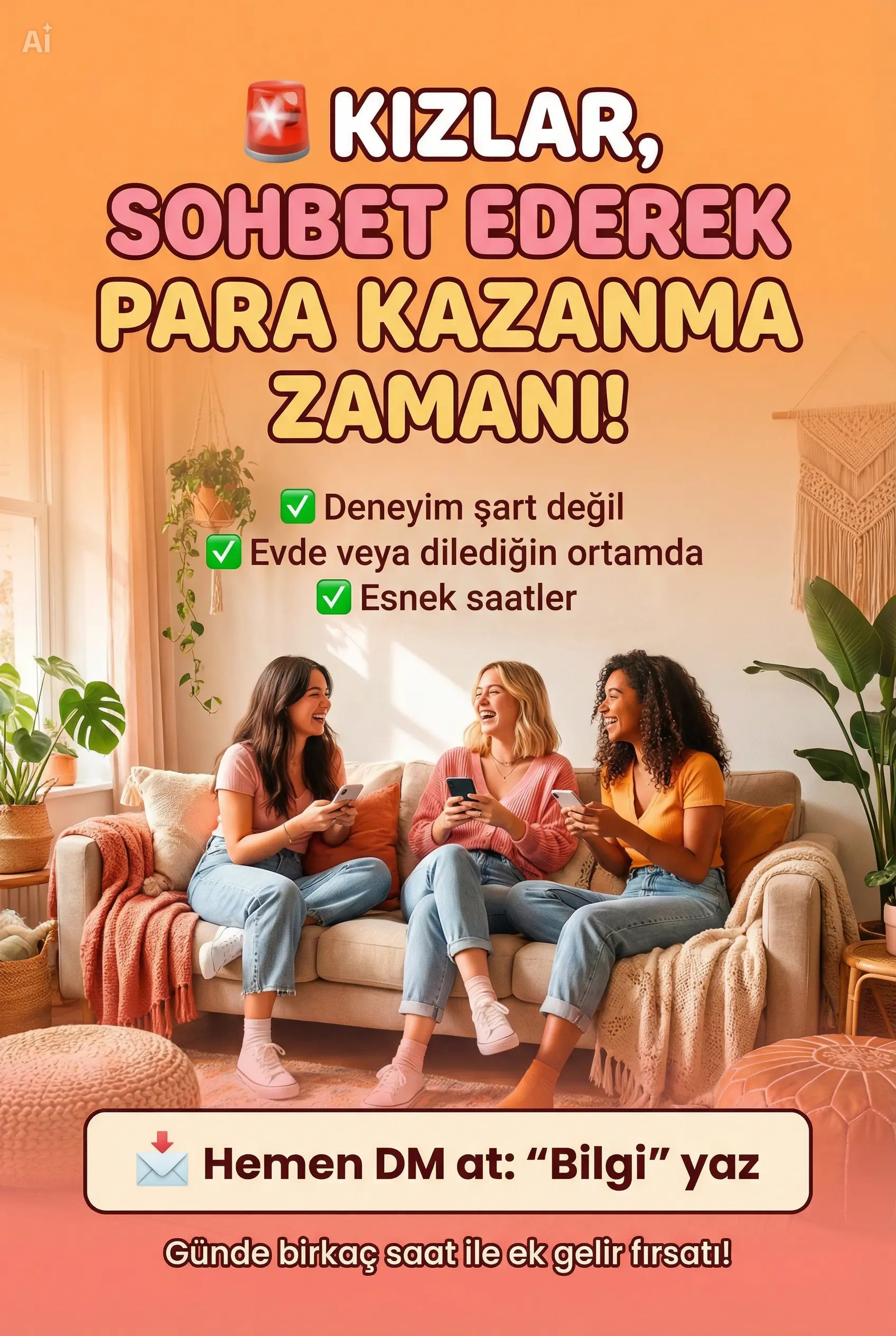 Sohbet Operatörü & Model | Evden Çalış, Haftalık Yüksek Kazanç Logosu