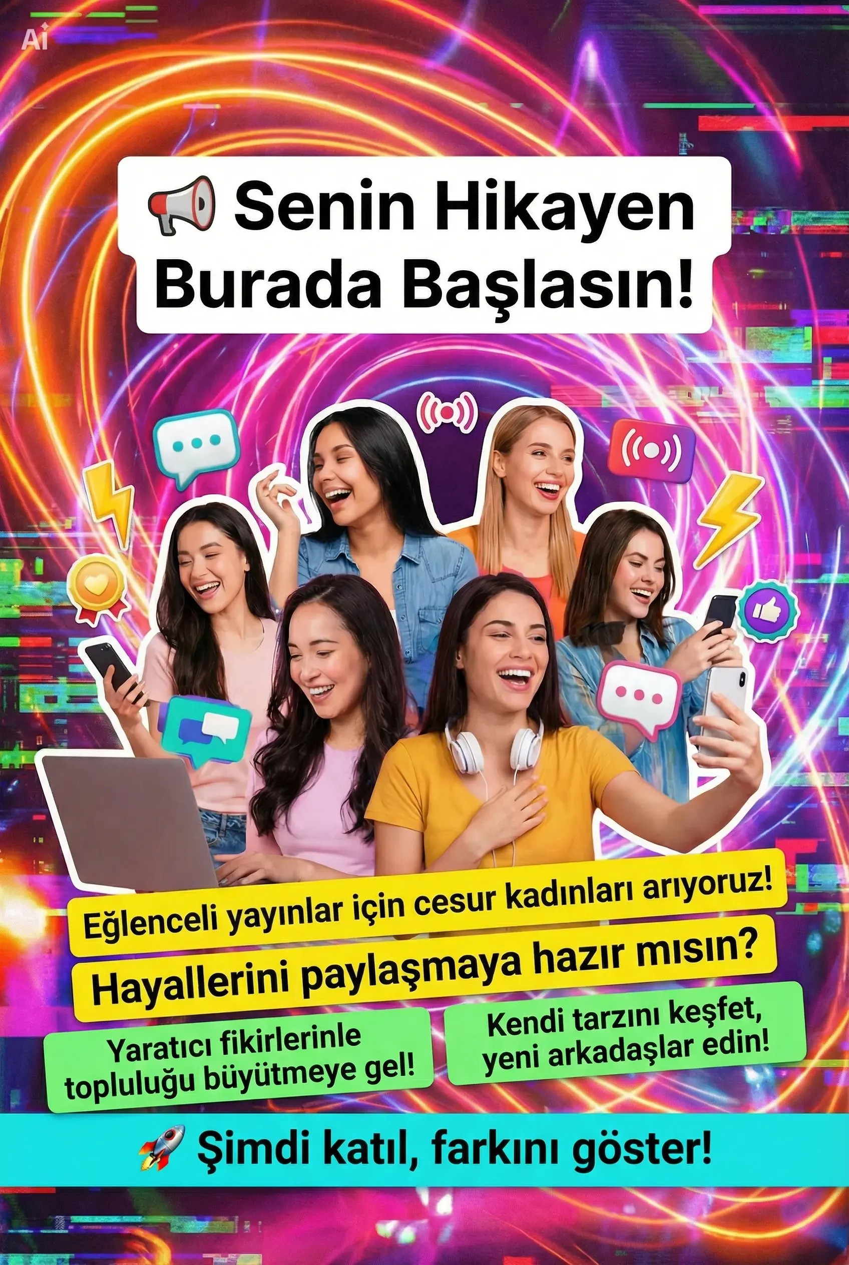 Yayıncılık Yaparak Para Kazan – Evden Çalış, Haftalık 3.000 TL’den 50.000 TL’ye Kadar Kazan! Logosu